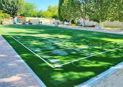 Construccion Pista Futbol Cesped Artificial Colegio